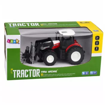 LEAN TOYS RC Punane Kaugjuhitav Põllumajandustraktor Heinahaardega 1:24