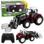 LEAN TOYS RC Punane Kaugjuhitav Põllumajandustraktor Heinahaardega 1:24