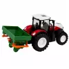 LEAN TOYS RC kaugjuhitav põllumajandustraktor külvikuga tuledega punane 1:24