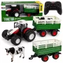 LEAN TOYS Kaugjuhitav RC Farm Traktor Haagise ja Lehma Figuuriga 1:24