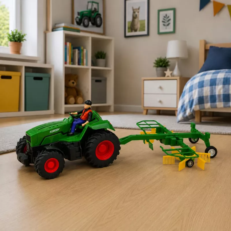 LEAN TOYS Kaugjuhitav Põllumajandustraktor Hekirehaga RC Tuled 1:24