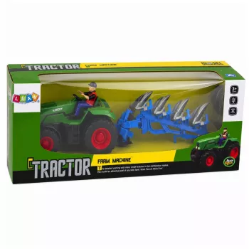 LEAN TOYS RC Traktor adra ja talupidajaga Kaugjuhitavate tuledega Roheline 1:24