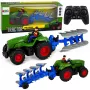 LEAN TOYS RC Traktor adra ja talupidajaga Kaugjuhitavate tuledega Roheline 1:24