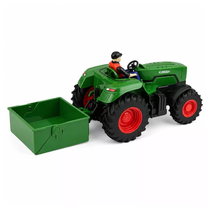 LEAN TOYS Kaugjuhitav Põllumajandustraktor Kasti Haagisega Farmer 1:24