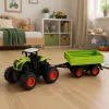 LEAN TOYS High Agricultural Tractor with Tipper Trailer, Remote Controlled, RC 1:16