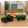 LEAN TOYS Kaugjuhitav RC Põllumajandustraktor Kallurhaagise ja Tuledega 1:24