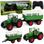 LEAN TOYS Kaugjuhitav RC Põllumajandustraktor Kallurhaagise ja Tuledega 1:24