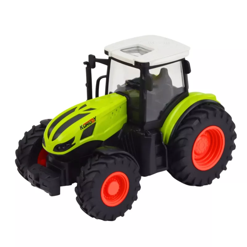 LEAN TOYS Kaugjuhitav RC Farm Tractor heinapallihaagise ja tuledega 1:24