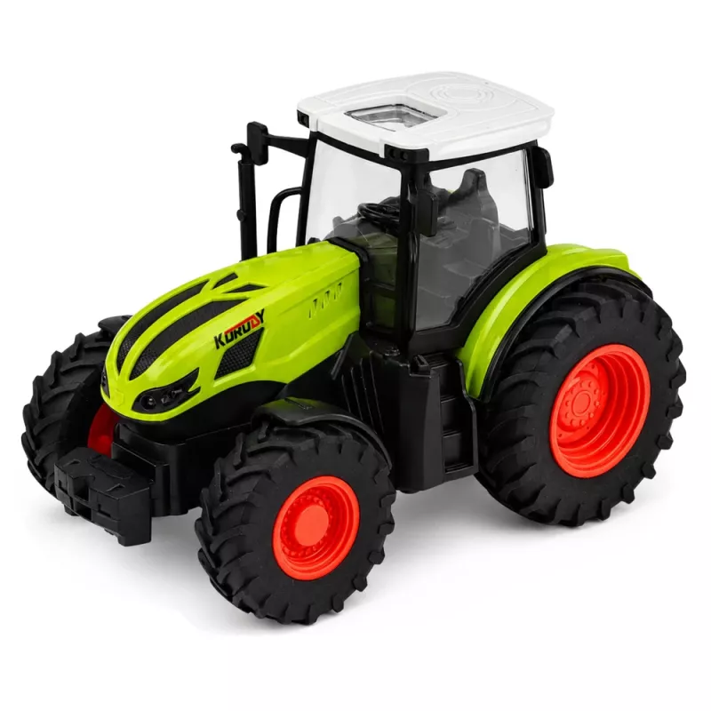 LEAN TOYS Kaugjuhitav RC Farm Tractor heinapallihaagise ja tuledega 1:24