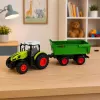 LEAN TOYS Kaugjuhitav RC Põllumajandustraktor Kallurhaagise ja Tuledega 1:24