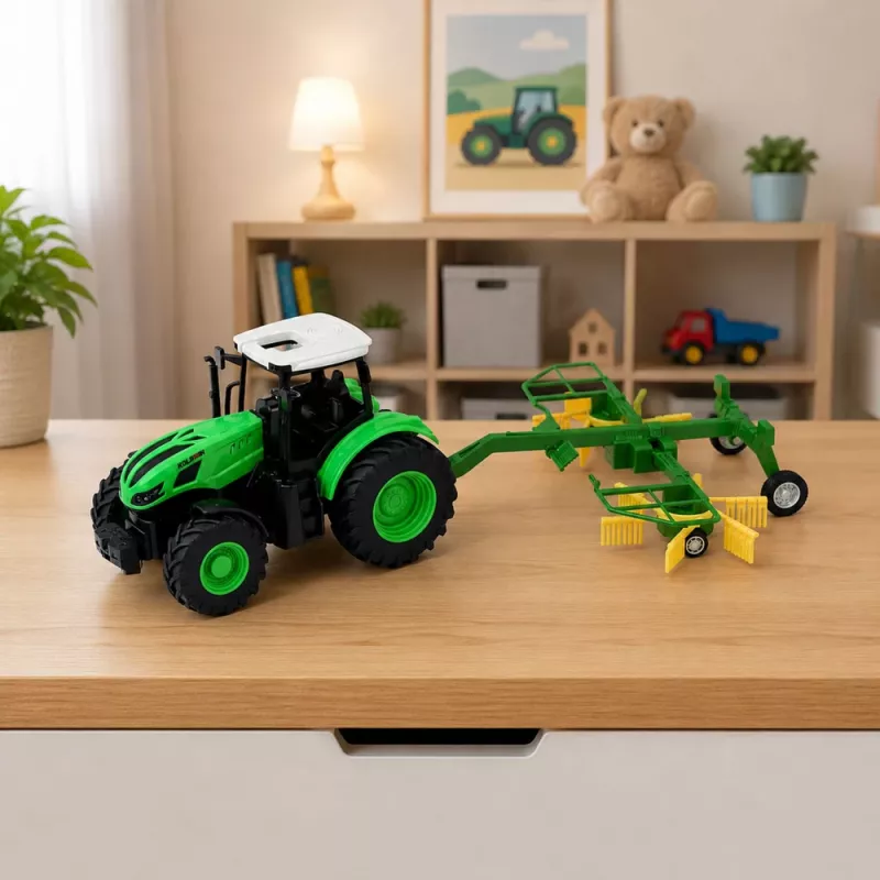 LEAN TOYS Kaugjuhitav Põllutraktori Rehaga RC Tuled 1:24