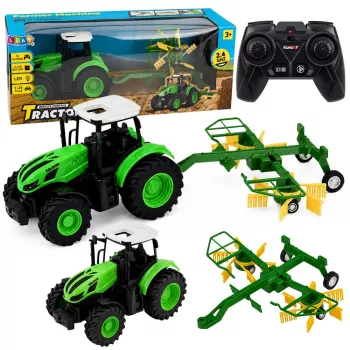 LEAN TOYS Kaugjuhitav Põllutraktori Rehaga RC Tuled 1:24