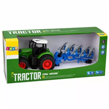LEAN TOYS Põllumajandustraktor topeltadraga kummiratastel roheline 1:24