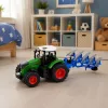 LEAN TOYS Põllumajandustraktor topeltadraga kummiratastel roheline 1:24