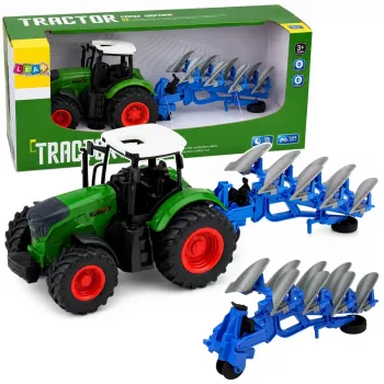 LEAN TOYS Põllumajandustraktor topeltadraga kummiratastel roheline 1:24