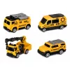 LEAN TOYS Veoauto kraana ja sõidukite transporteriga, tuled ja helid, kollane