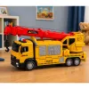 LEAN TOYS Veoauto kraana ja sõidukite transporteriga, tuled ja helid, kollane