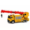 LEAN TOYS Veoauto kraana ja sõidukite transporteriga, tuled ja helid, kollane