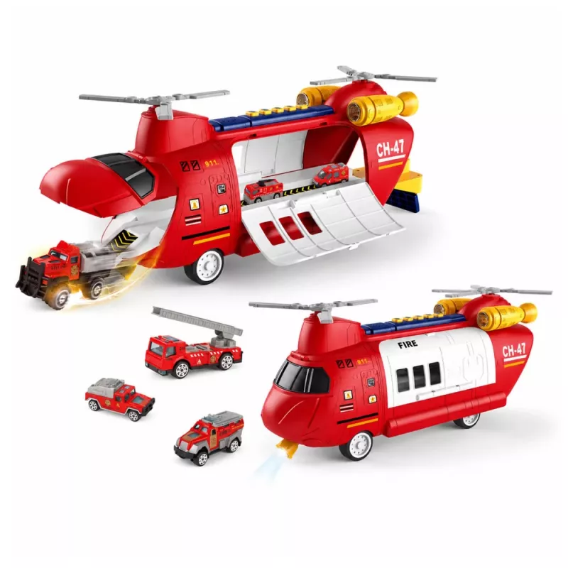 LEAN TOYS Suur Kokkupandav Tuletõrje Transpordilennuk Sõidukite, Tulede ja Helidega