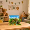 LEAN TOYS Metsloomade Figuuride Komplekt Rebane Kaelkirjak Jõehobu Hirv Park 3D Laud