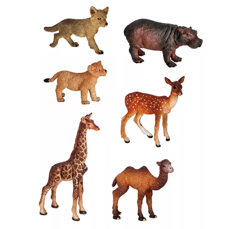 LEAN TOYS Metsloomade Figuuride Komplekt Rebane Kaelkirjak Jõehobu Hirv Park 3D Laud