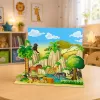 LEAN TOYS Metsloomade Figuuride Komplekt Leopard Tiiger Elevant Hobune Park 3D Laud