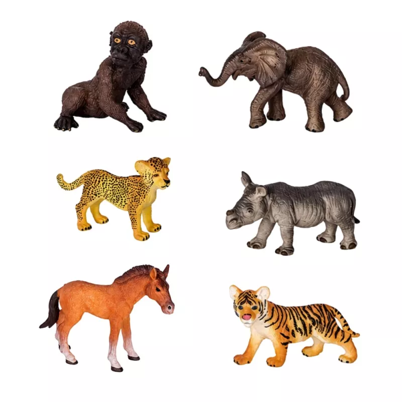 LEAN TOYS Metsloomade Figuuride Komplekt Leopard Tiiger Elevant Hobune Park 3D Laud