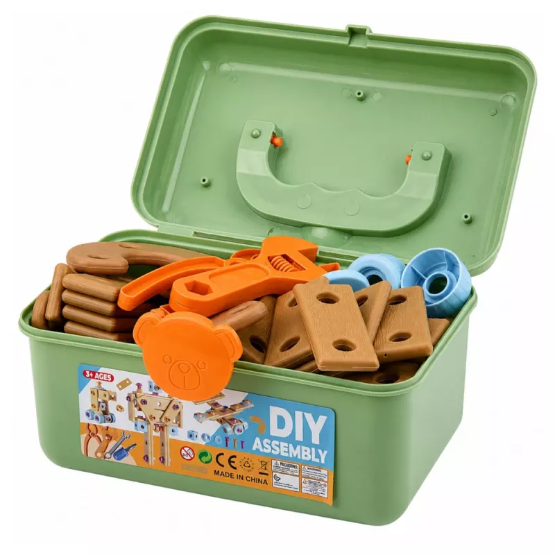LEAN TOYS Kruvikeeraja ehituskomplekt klotsidega karbis 190 tk