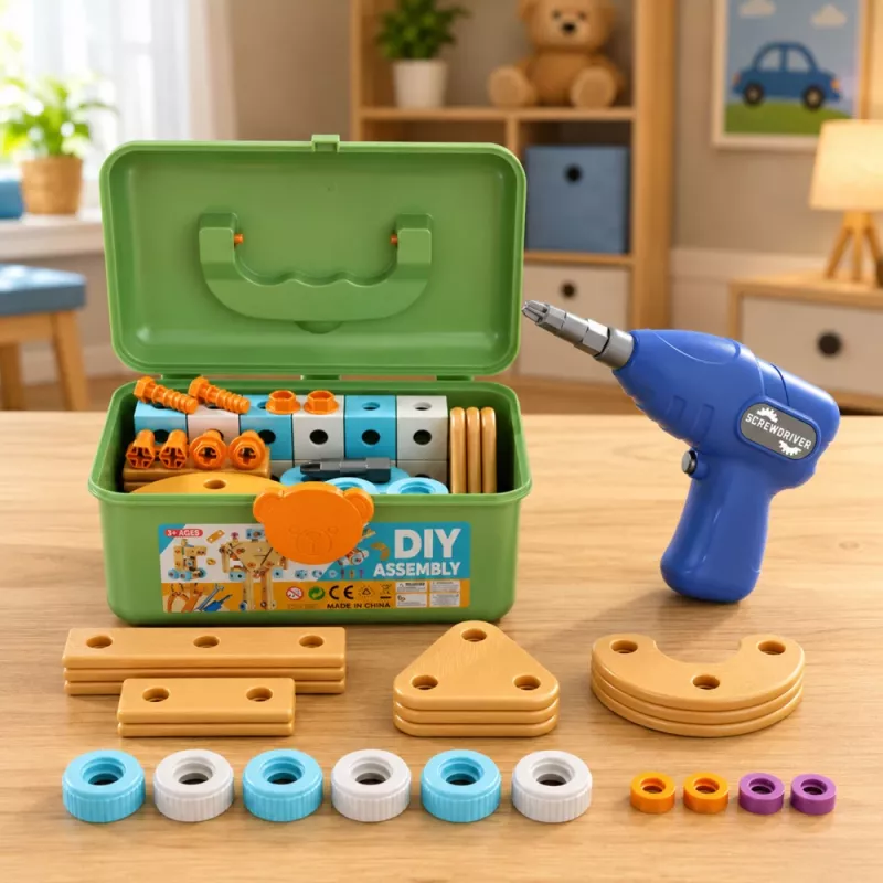 LEAN TOYS Kruvikeeraja ehituskomplekt klotsidega karbis 190 tk