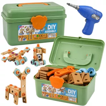 LEAN TOYS Kruvikeeraja ehituskomplekt klotsidega karbis 190 tk