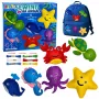 LEAN TOYS Loomingukomplekt õmblemiseks ja täitmiseks Felt DIY Mereelukad 6 tk