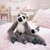 LEAN TOYS Plush Lemur Mascot Cuddly Toy with Velcro Paws for Hanging, 50 cm, Grey/White/Black