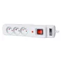 Getfort GF-3A-3M-G Ülepingekaitsega Pikendusjuhe 3 Pesaga 3m Hall