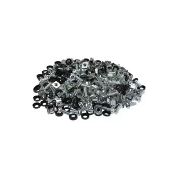 GETFORT Rack Mounting Kit 100 Pieces - M6 Screws, Cage Nuts, Washers - Black