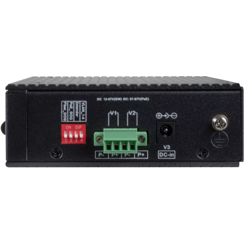 GETFORT GF-110-4PG-1G-1S Industrial PoE+ Switch, 4x PoE+ 10/100/1000Base-T + 1x 10/100/1000Base-T + 1x 1000Base-X SFP, -40°C kuni 80°C, DIN Rail, 65W PoE Budget