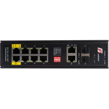 GETFORT GF-110-8PG-2G-2S Industrial PoE+ Switch, 8x PoE+ Gigabit + 2x Gigabit + 2x SFP, -40°C kuni 80°C