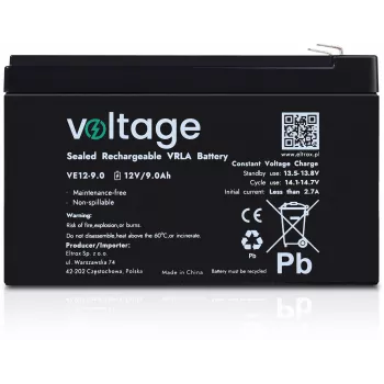 VOLTAGE AGM aku 12V 9Ah VE12-9.0 (6-9 aastane eluiga)