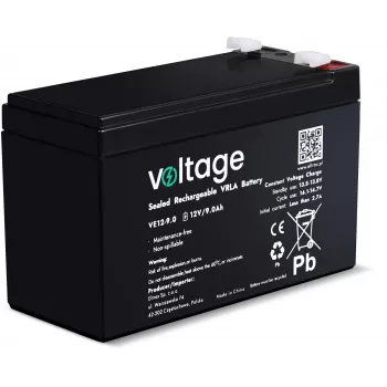 VOLTAGE AGM aku 12V 9Ah VE12-9.0 (6-9 aastane eluiga)