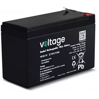 VOLTAGE AGM aku 12V 7Ah VE12-7.0 (6-9 aastat eluiga)