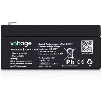 VOLTAGE AGM Aku 12V 3.5Ah VE12-3.5 (6-9 aastat eluiga)