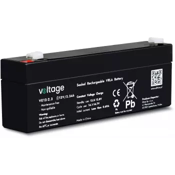 VOLTAGE AGM aku 12V 2.3Ah VE12-2.3 (6-9 aastat eluiga)