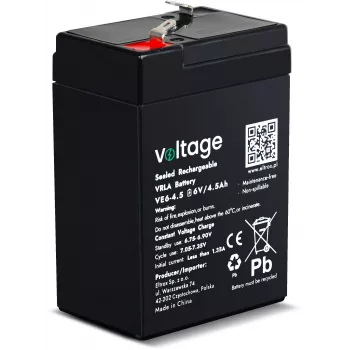 VOLTAGE AGM Aku 6V 4.5Ah VE6-4.5 (6-9 aastat eluiga)