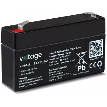 AGM-aku Voltage 6V 1.2Ah VE6-1.2 (kasutusiga 6-9 aastat)