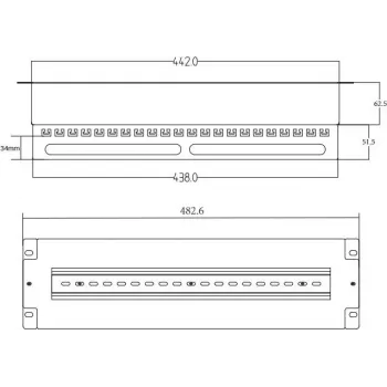 Getfort 3U 22x Schuko toitejaotuspaneel 230V 16A 2m kaabel must