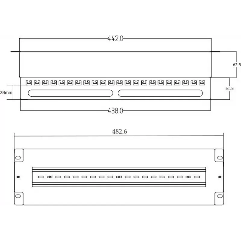 Getfort 3U 22x Schuko toitejaotuspaneel 230V 16A 2m kaabel must