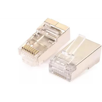 GETFORT RJ45 Cat.6 varjestatud pistik 8P8C juhtrauaga (100 tk)