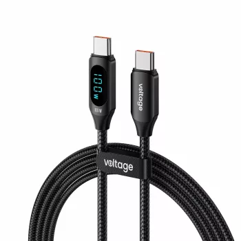 USB-C to USB-C kaabel Voltage PowerDisplay 100W PD 1m Must