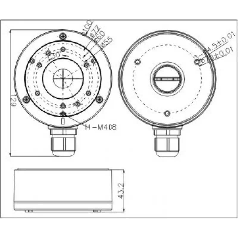 MITON MT-P1280-B Elektrikarp, hall, ABS, IP65, 120x80x70mm