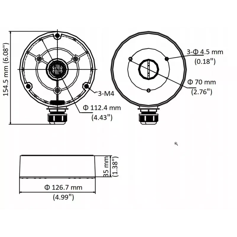 MITON MT-P1280-D8 Ühenduskarp IP65 120x80x80mm Helehall ABS