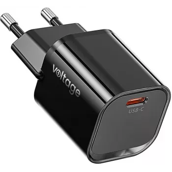 Voltage GaN Laadija Mini 20W PD 3.0 QC 3.0 USB-C Must